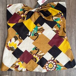 Colorful Geometric Strapless Top